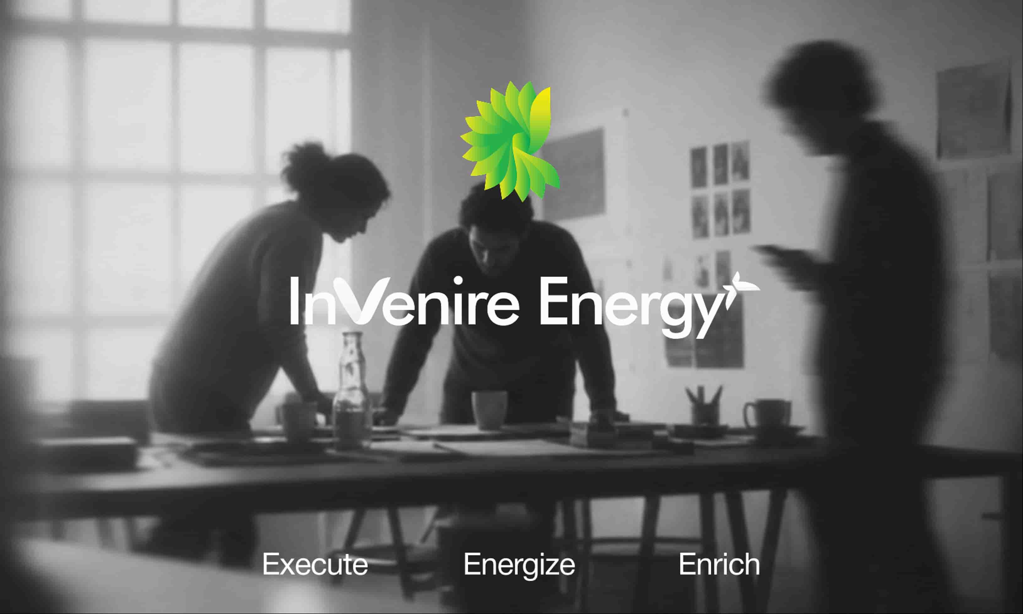InVenire Energy team collaborating: Execute, Energize, Enrich.
