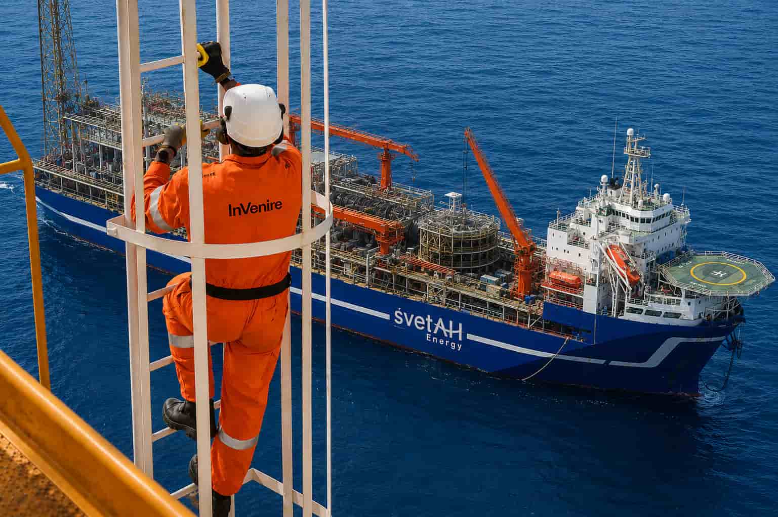 InVenire crew member overlooking offshore operations.