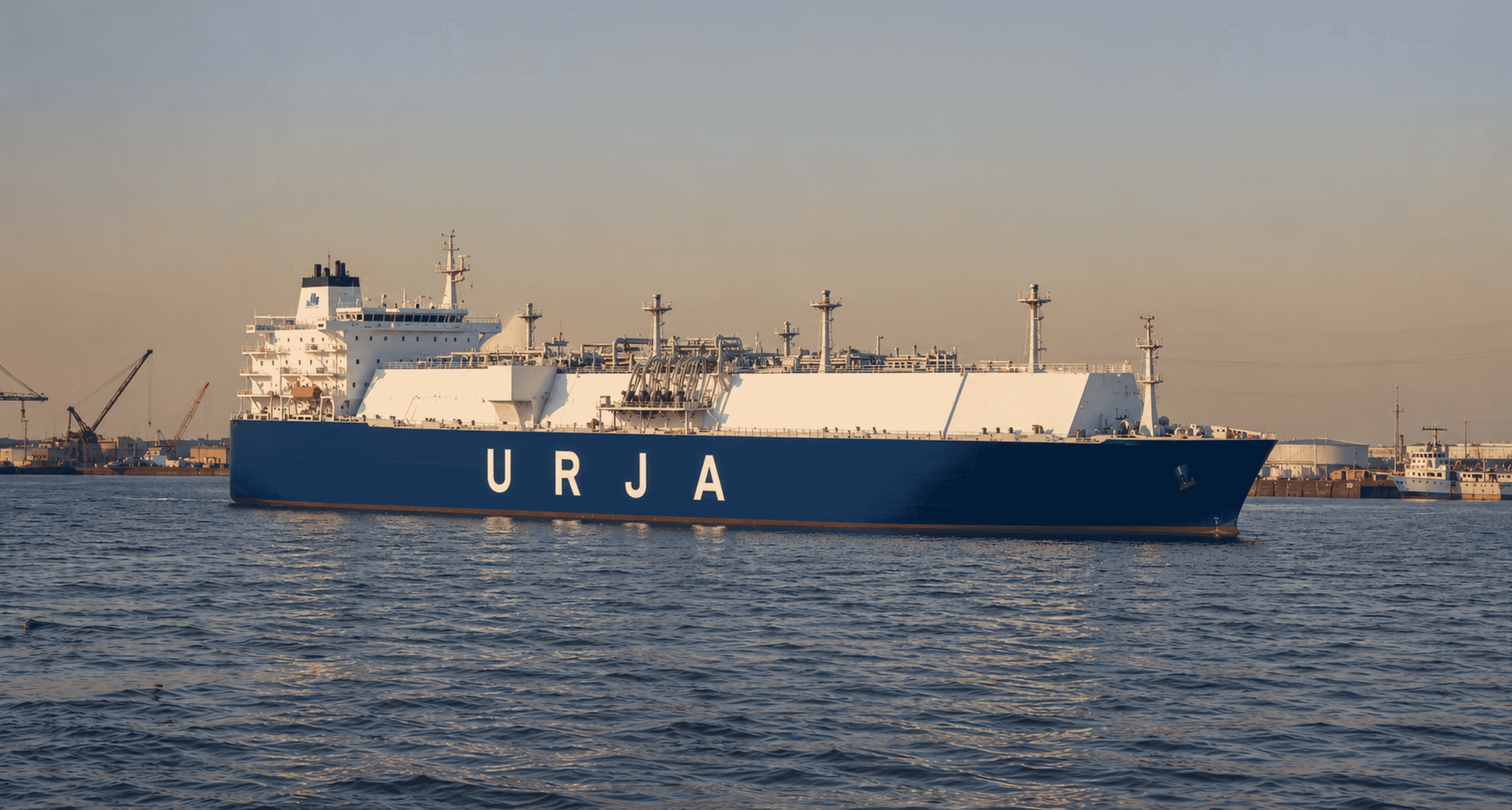 The Urja LNG vessel in harbour.
